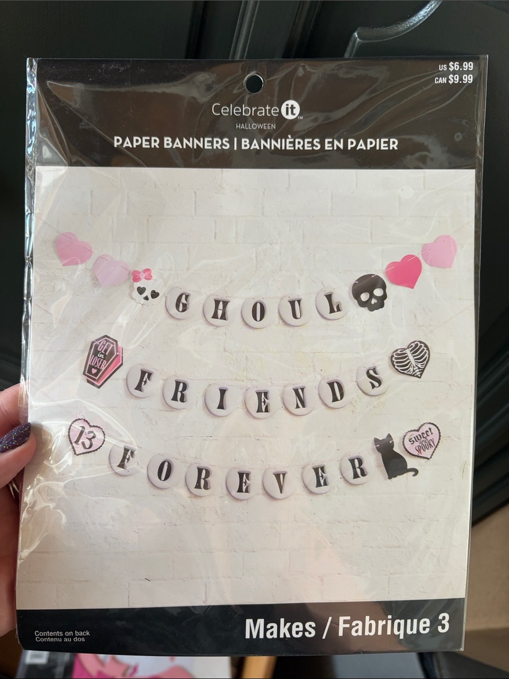 Celebrate It Pink & Black 'Ghoul Friends Forever' Paper Party Banner